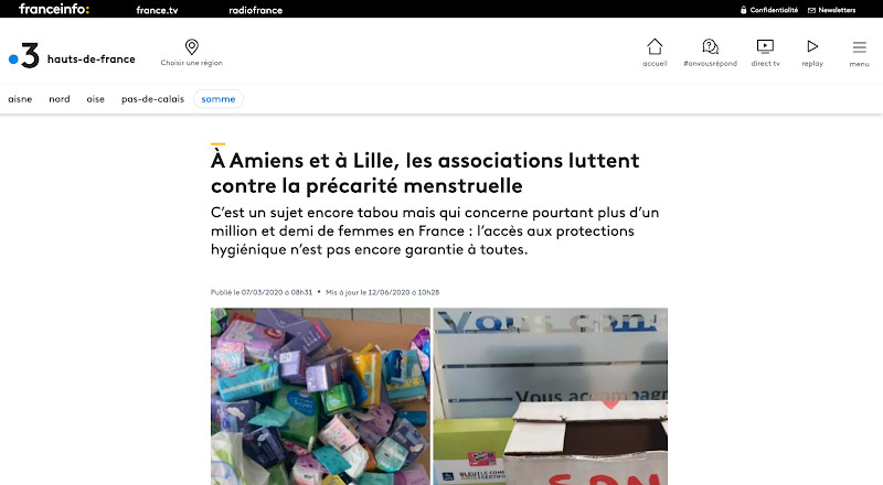 À Amiens et à Lille, les associations luttent contre la précarité menstruelle